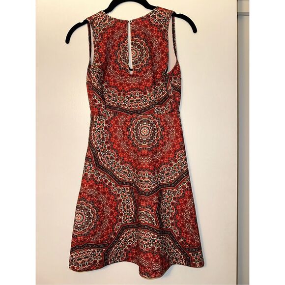 Abercrombie & Fitch Boho Mandala Dress Red Black White Size Small EUC - Picture 5 of 12